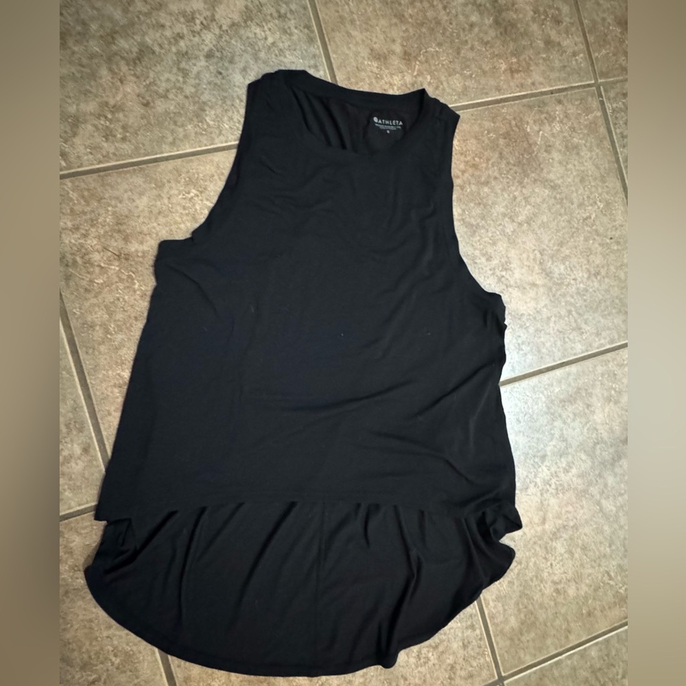ATHLETA high low razor back tank top size small black
